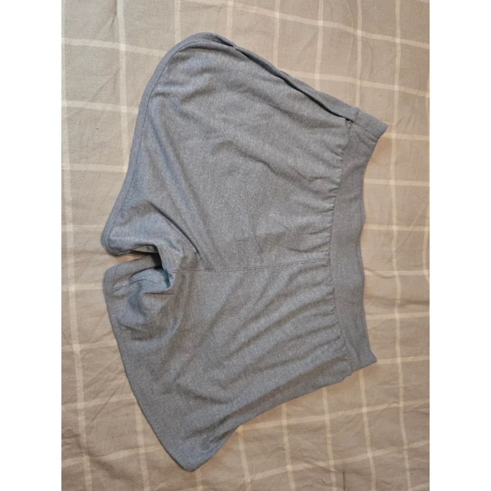 Nike Dri-FIT Women's XL Training Shorts Heather Gray Ribbed Athletic Lounge - Picture 3 of 4